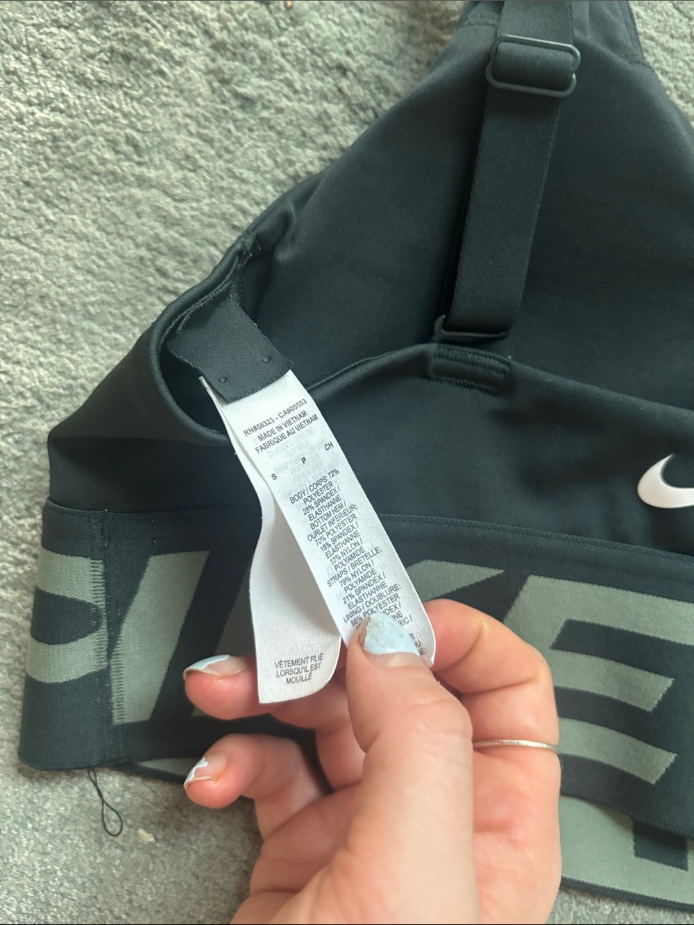 Nike Green Logo Elastic-Band Sports Bra - Picture 3 of 3